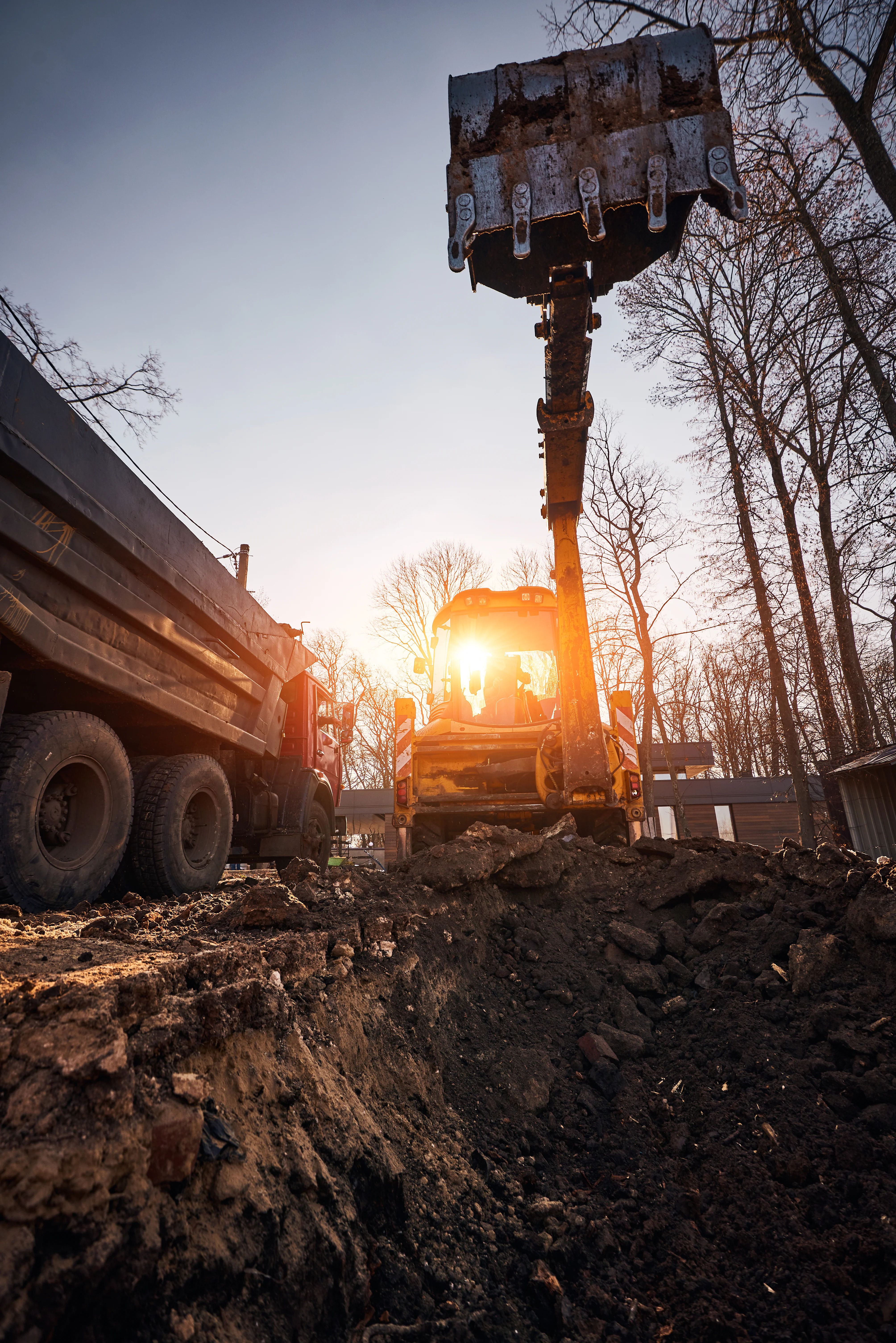 Residential foundation excavation services in El Dorado Hills - professional excavator preparing site for home construction in Northern California