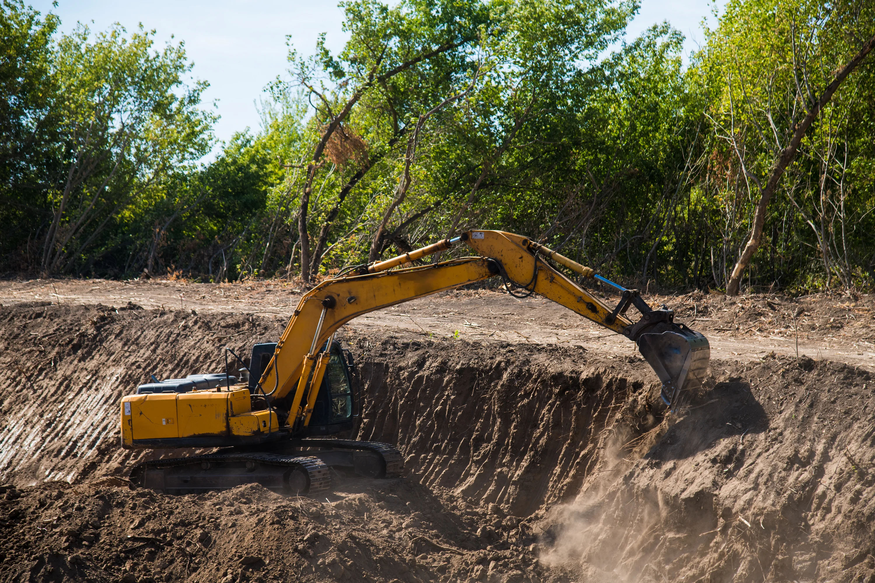 Ridge terrain excavation and utility work in Foresthill Placer County